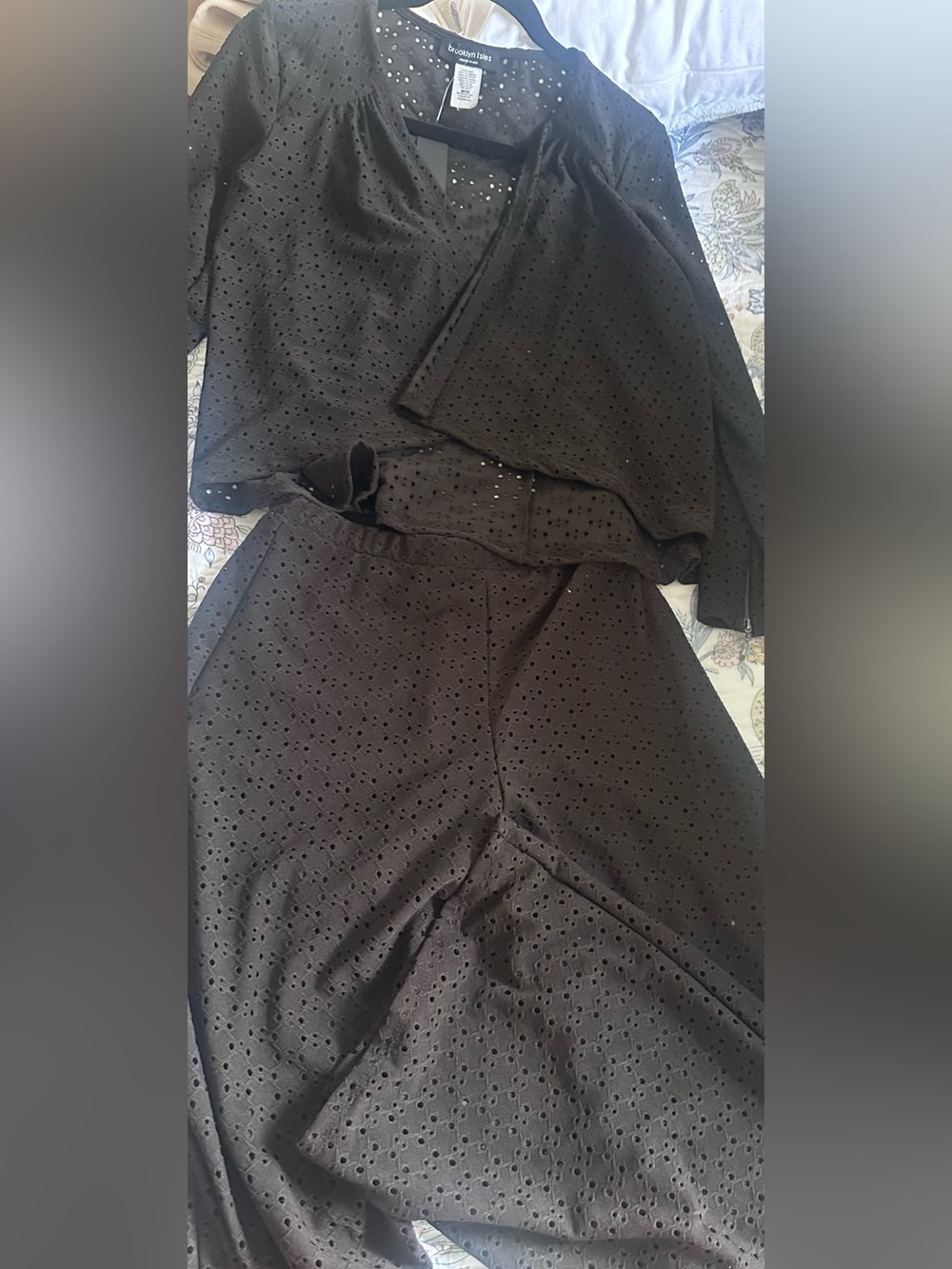 Brooklyn Isles  Black Eyelet Two-Piece Set - Women's